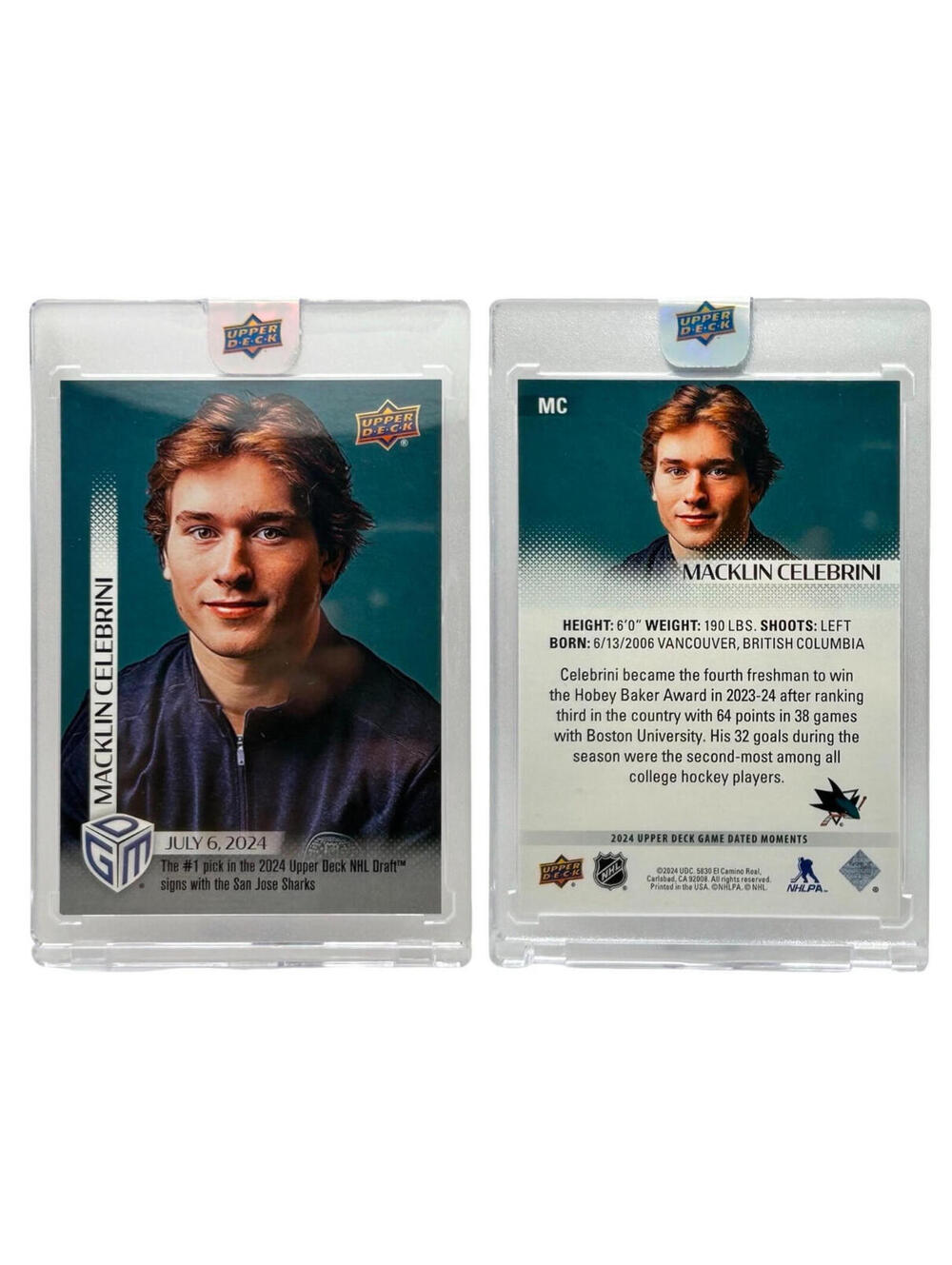 2024 Upper Deck GDM # MC Macklin Celebrini NHL 1st Pick Rookie Card (RC)